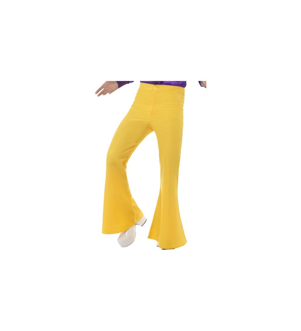 Žluté pánské retro kalhoty do zvonu