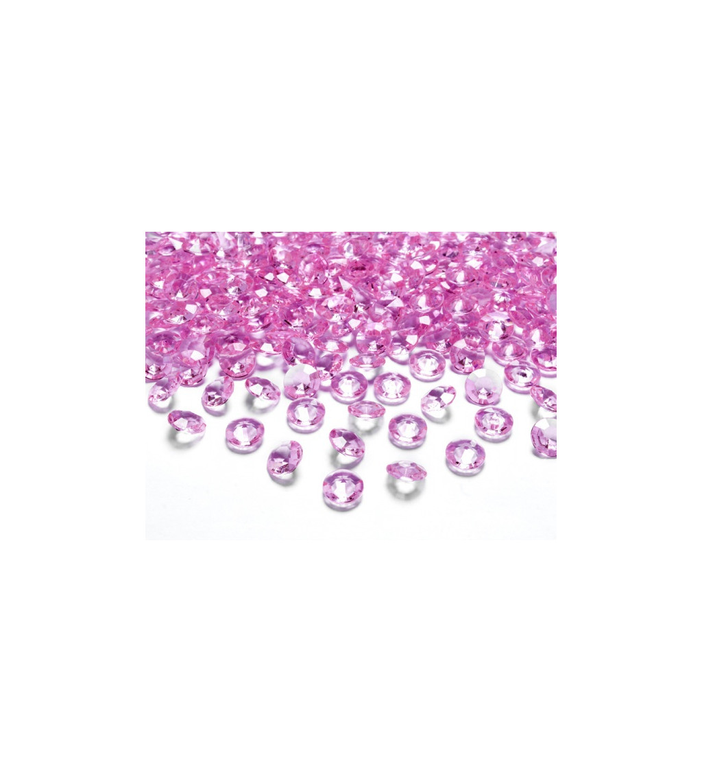 Růžové konfety - diamanty