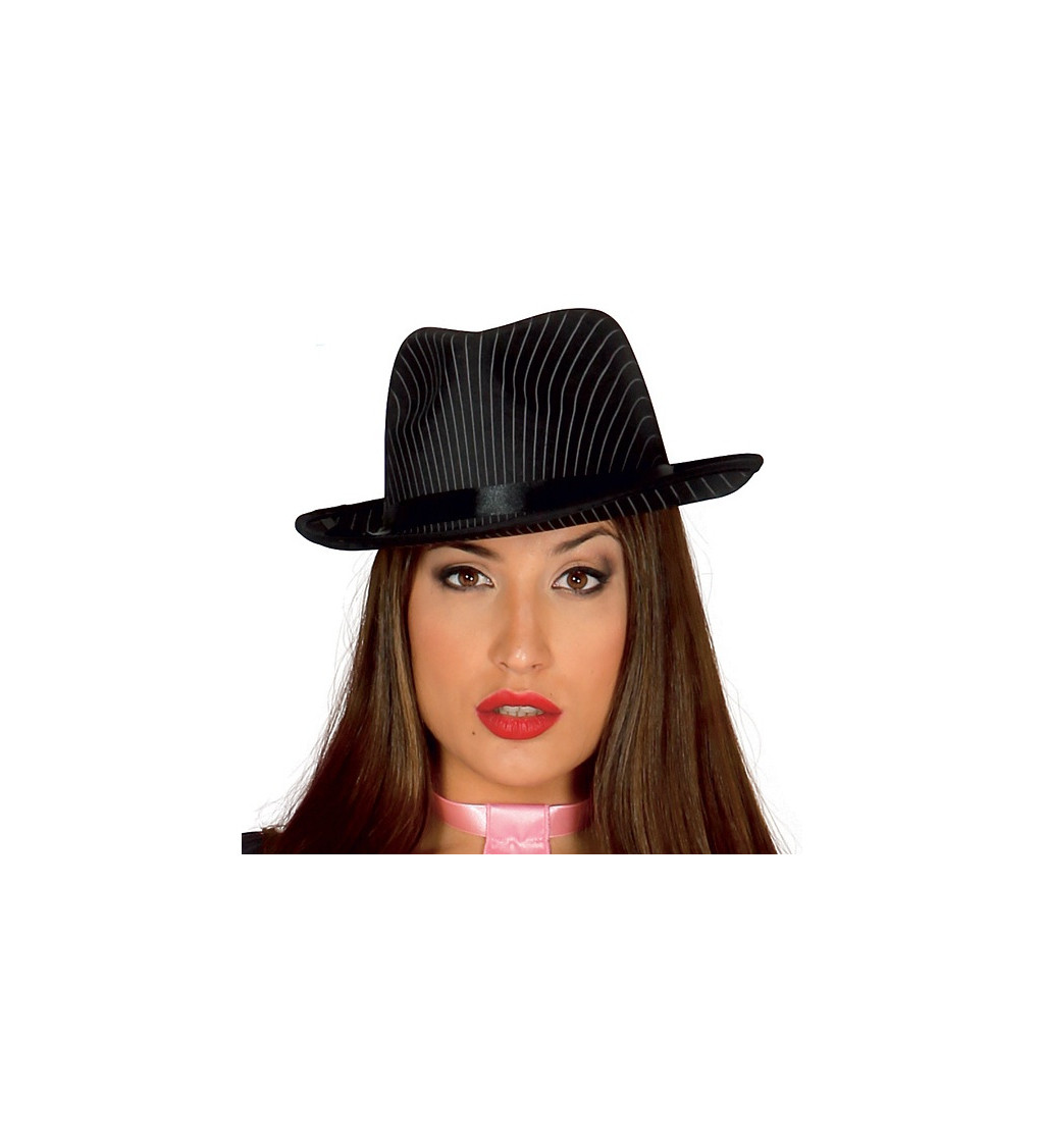 Gangsterský klobouk - barva černá