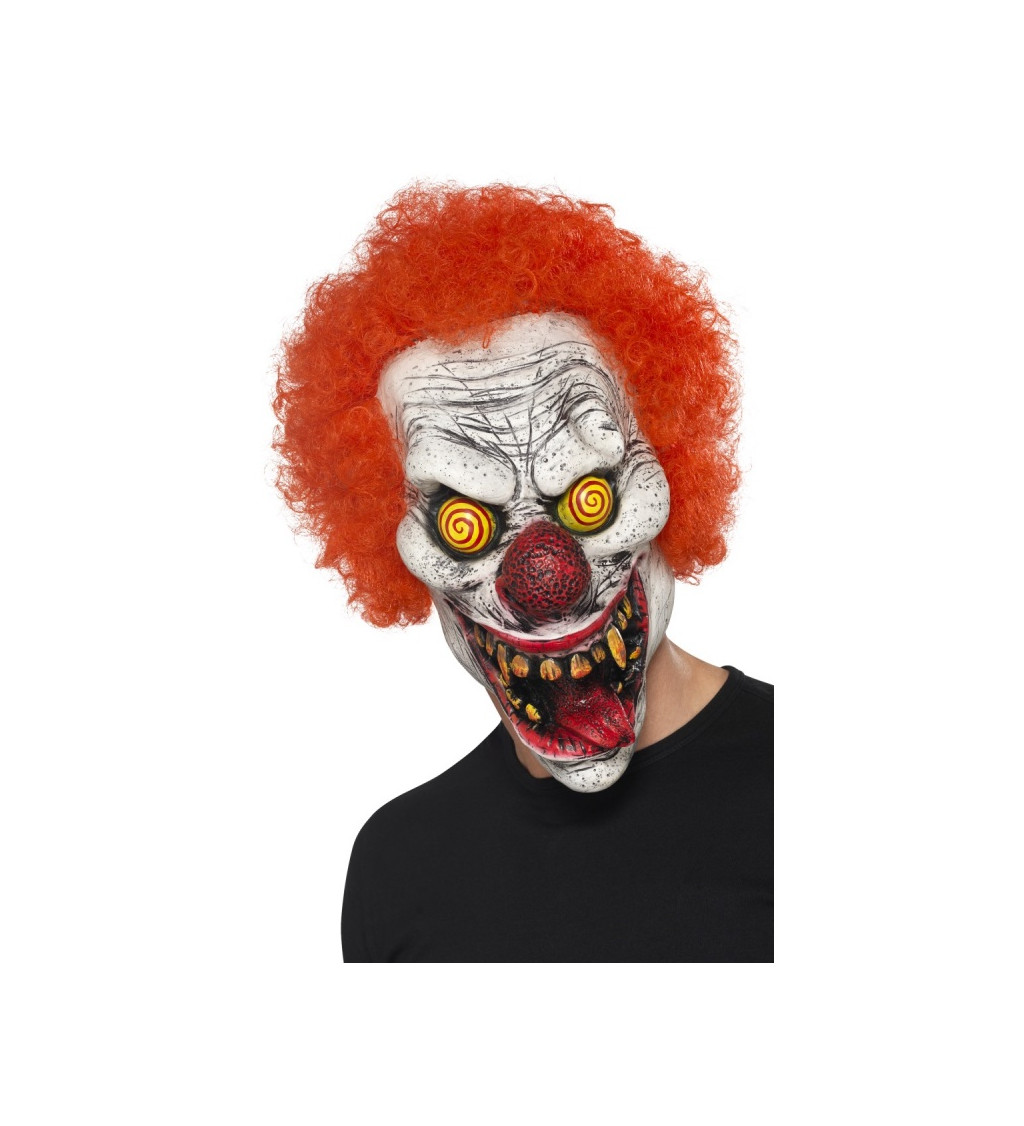 Maska - strašidelný klaun, oranžová