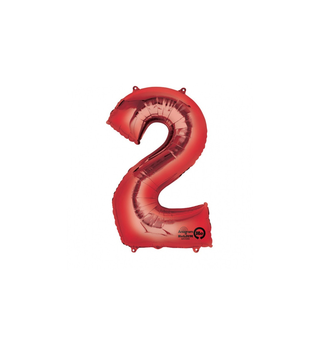 Červený fóliový balónek - číslo 2