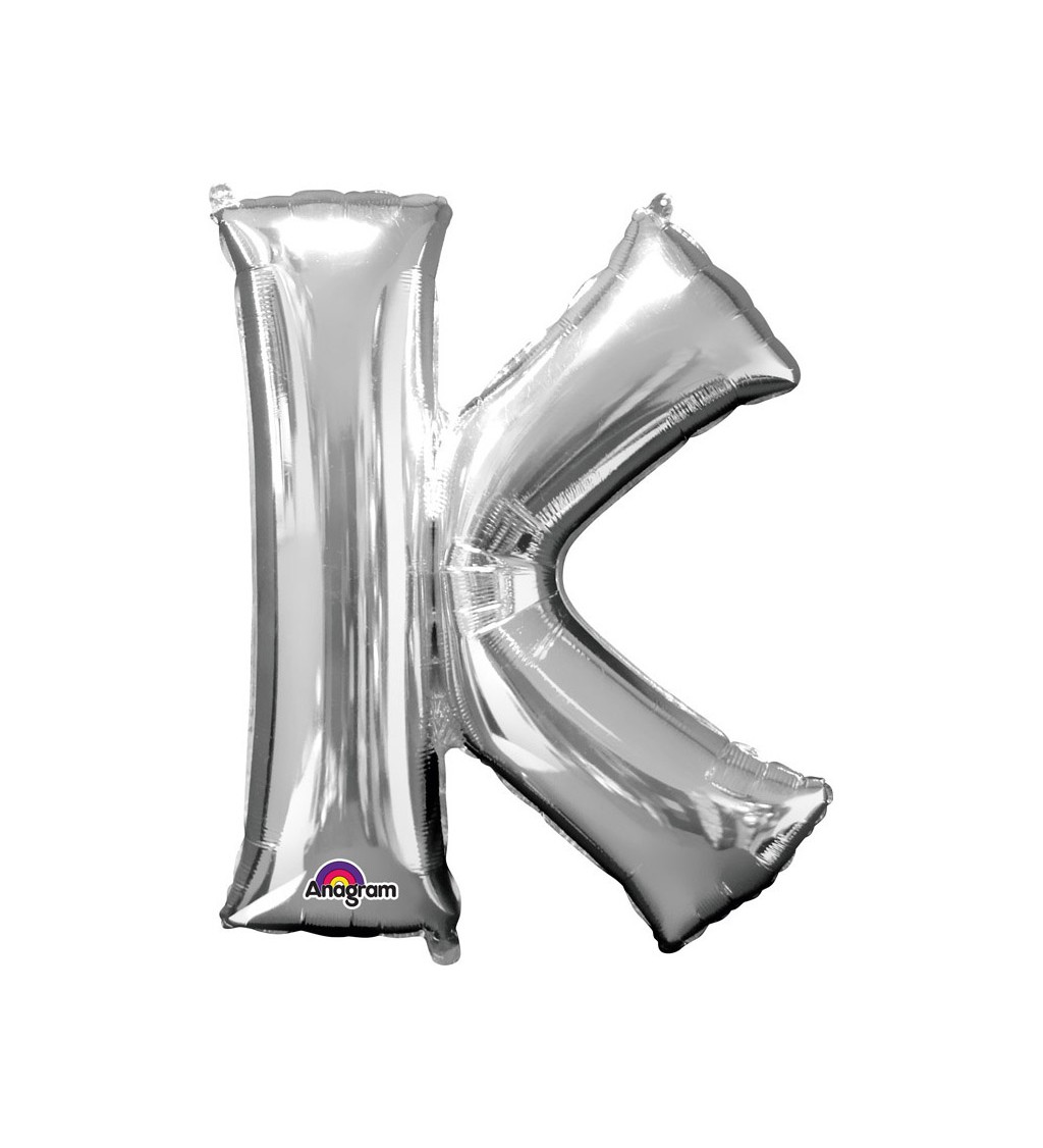 Balónek písmeno K - Stříbrné