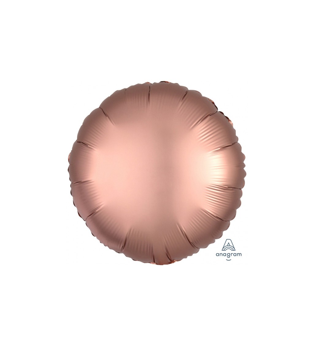 Růžovo-zlatý fóliový balónek - kulatý