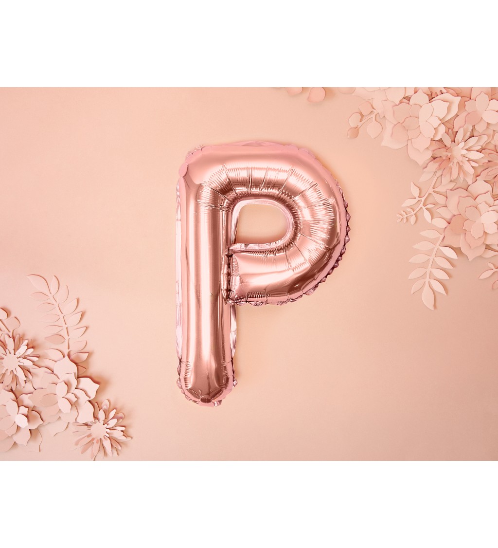 Růžovo-zlatý mini balónek P