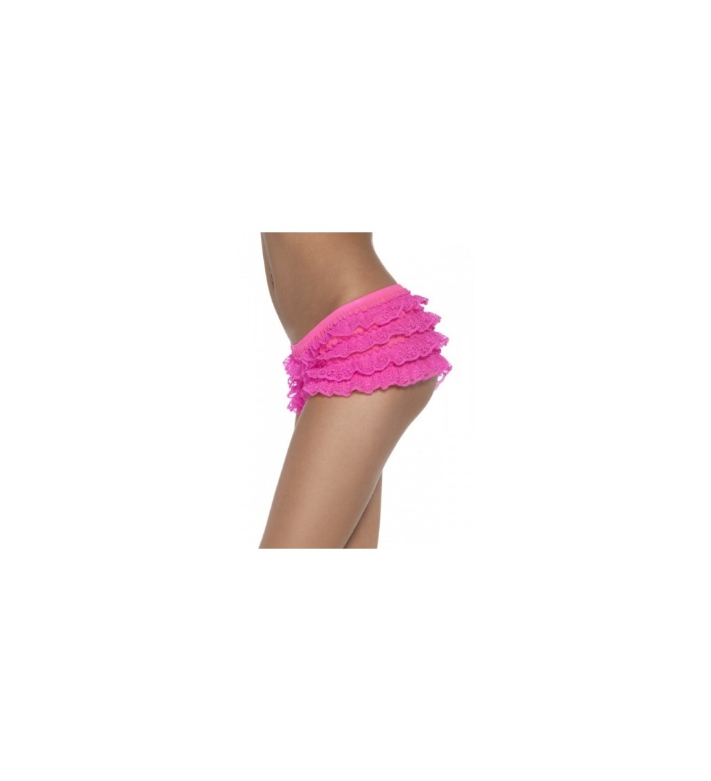 Kalhotky - růžové krajkové kraťásky