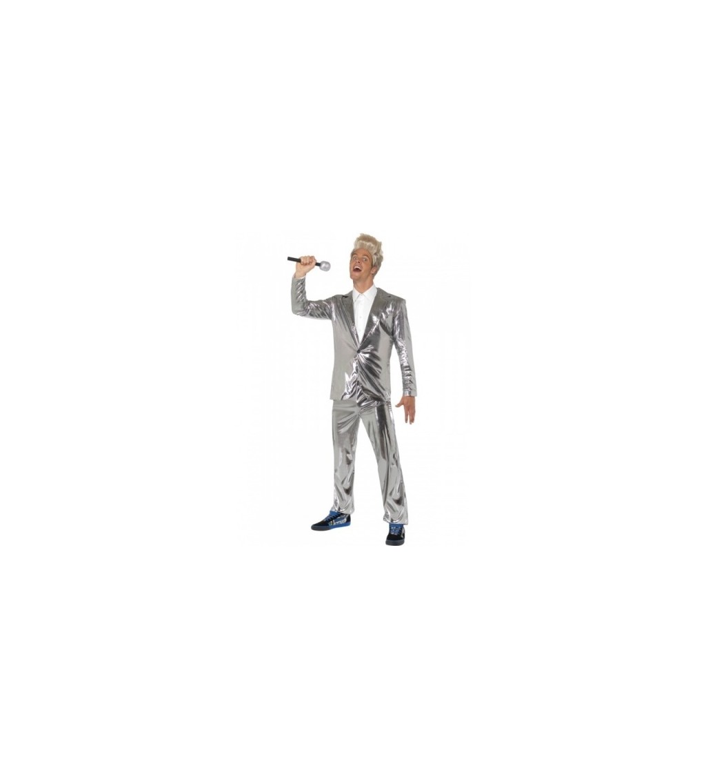 Kostým - Disko, stříbrný oblek
