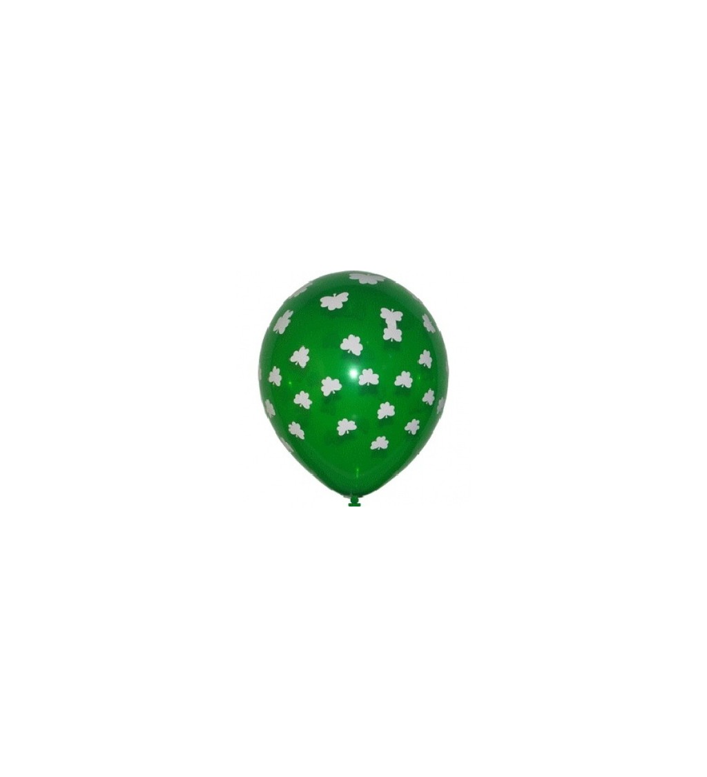 Balonek - zelený s motivem trojlístku 6ks