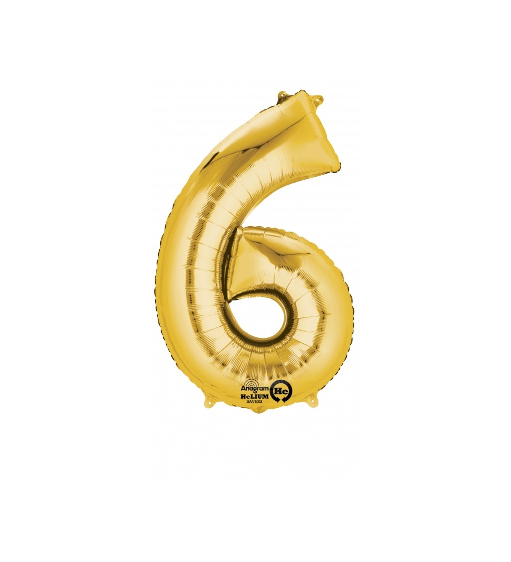 Balónek - Číslo 6 zlatý