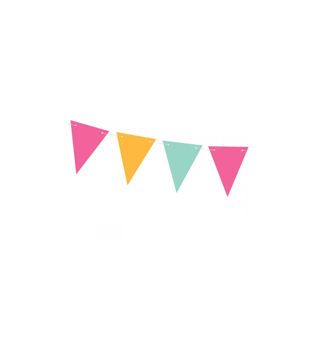 Girlanda - závěsná dekorace trojuhelníky mix barev