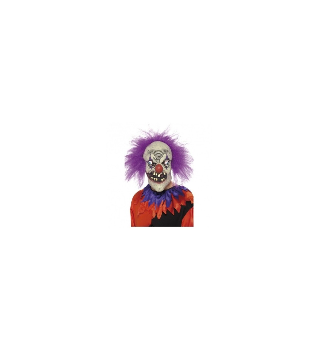 Maska - Strašidelný klaun, barva fialová