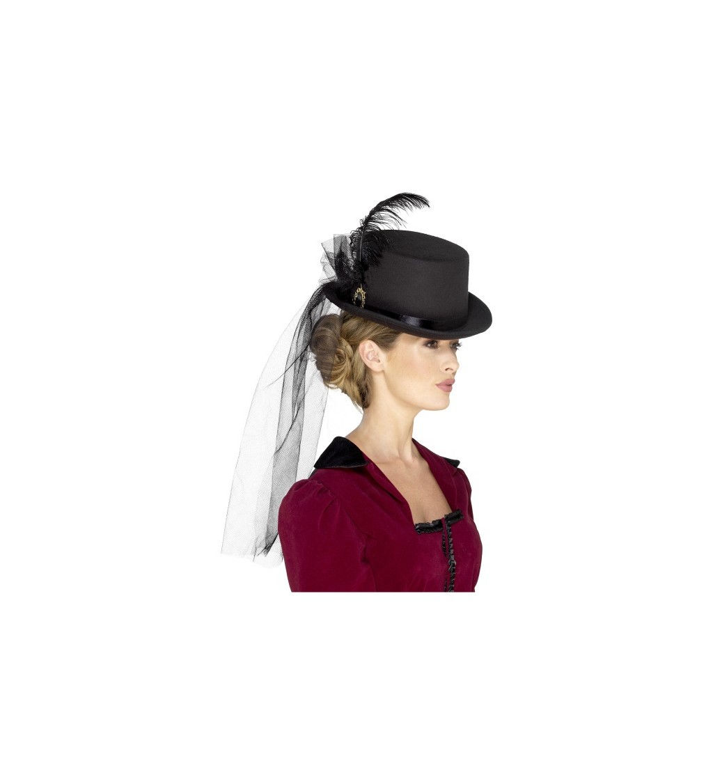 Viktoriánský klobouk - černý