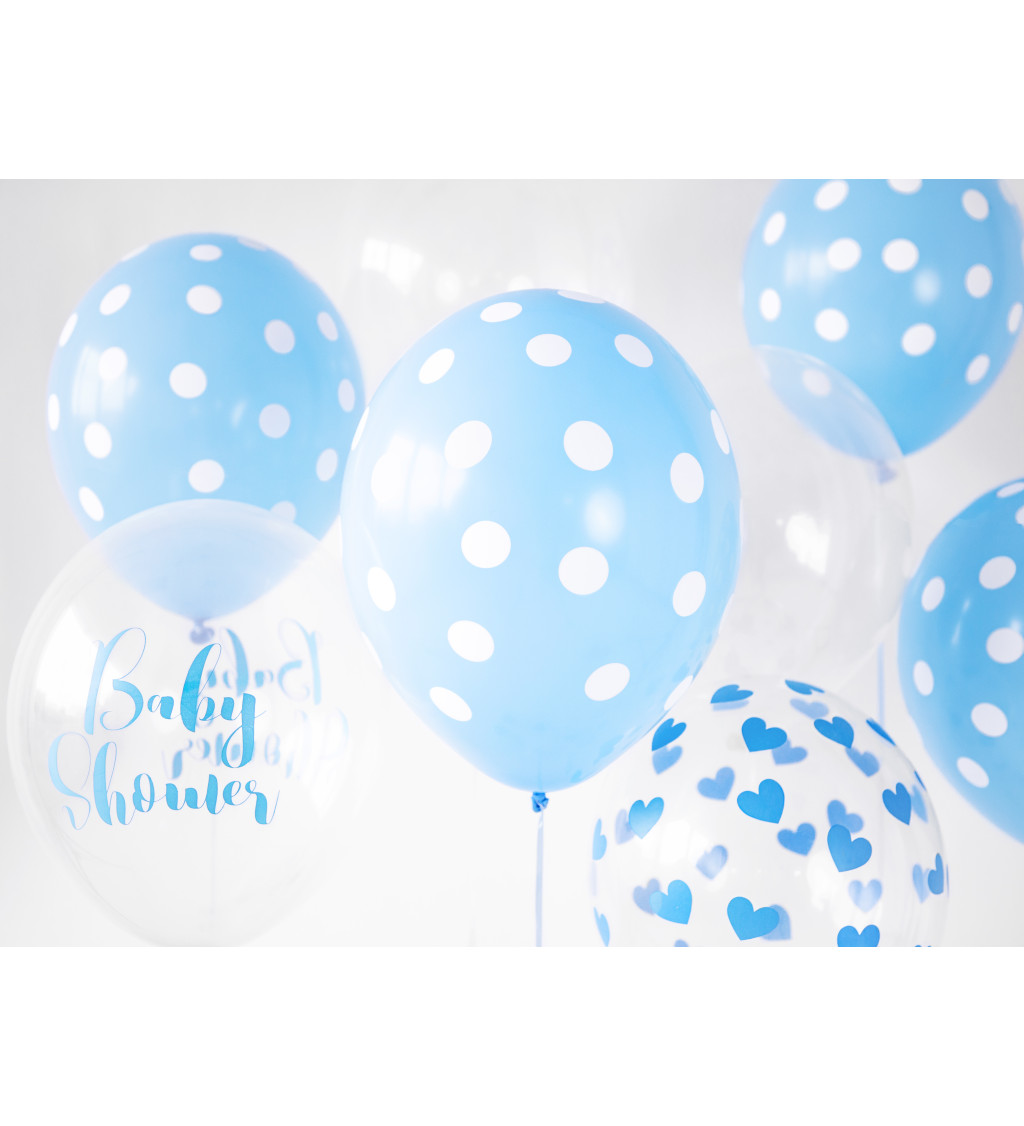 Balónky - světlomodré s puntíky