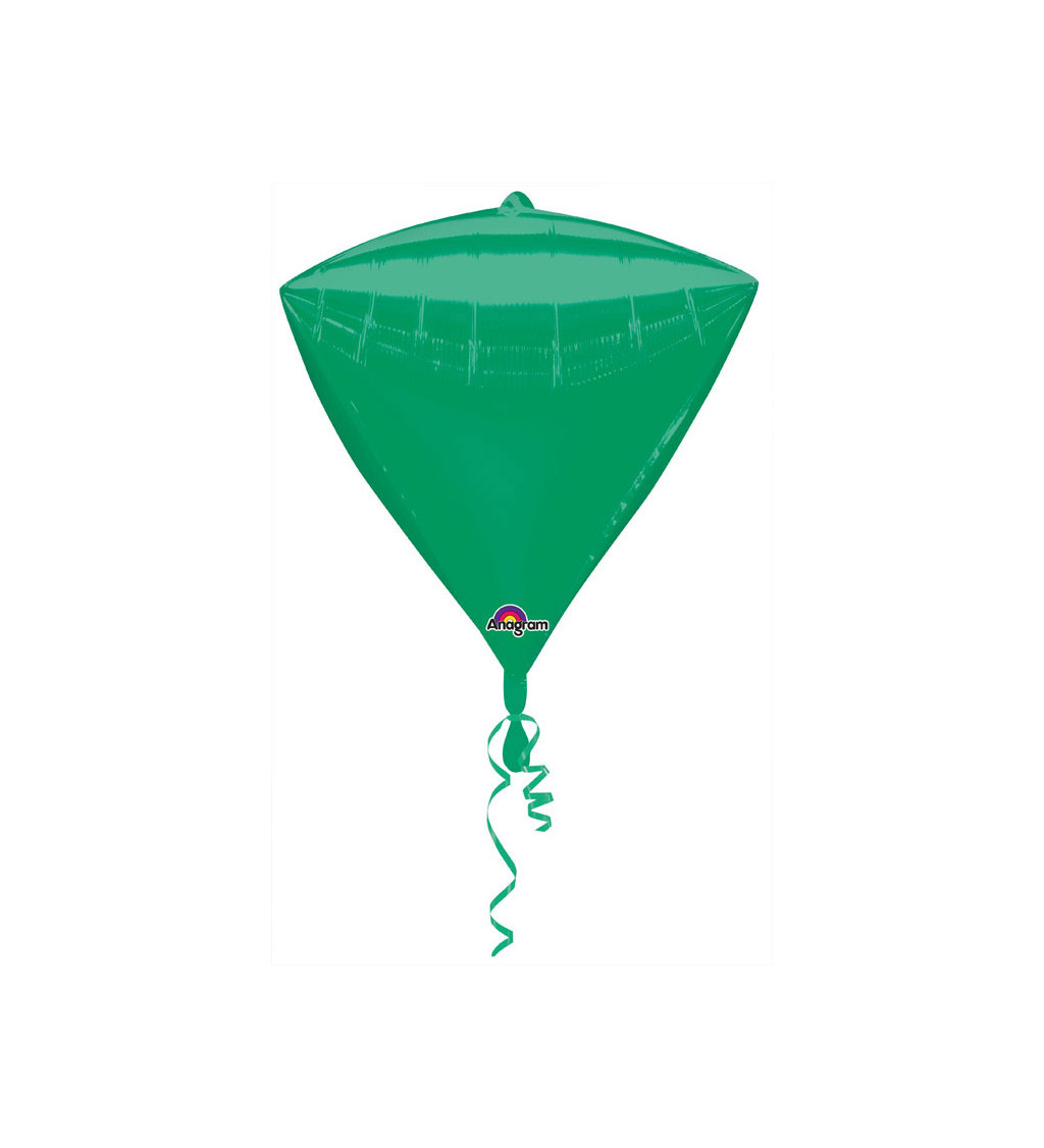 Fóliový balónek ve tvaru diamantu - zelený