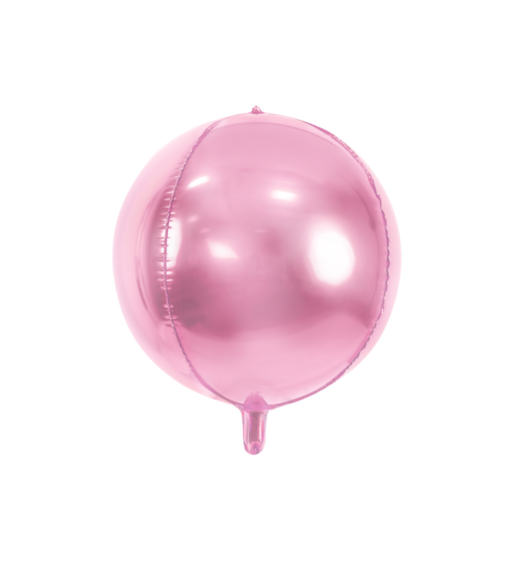 Metalický růžový balon