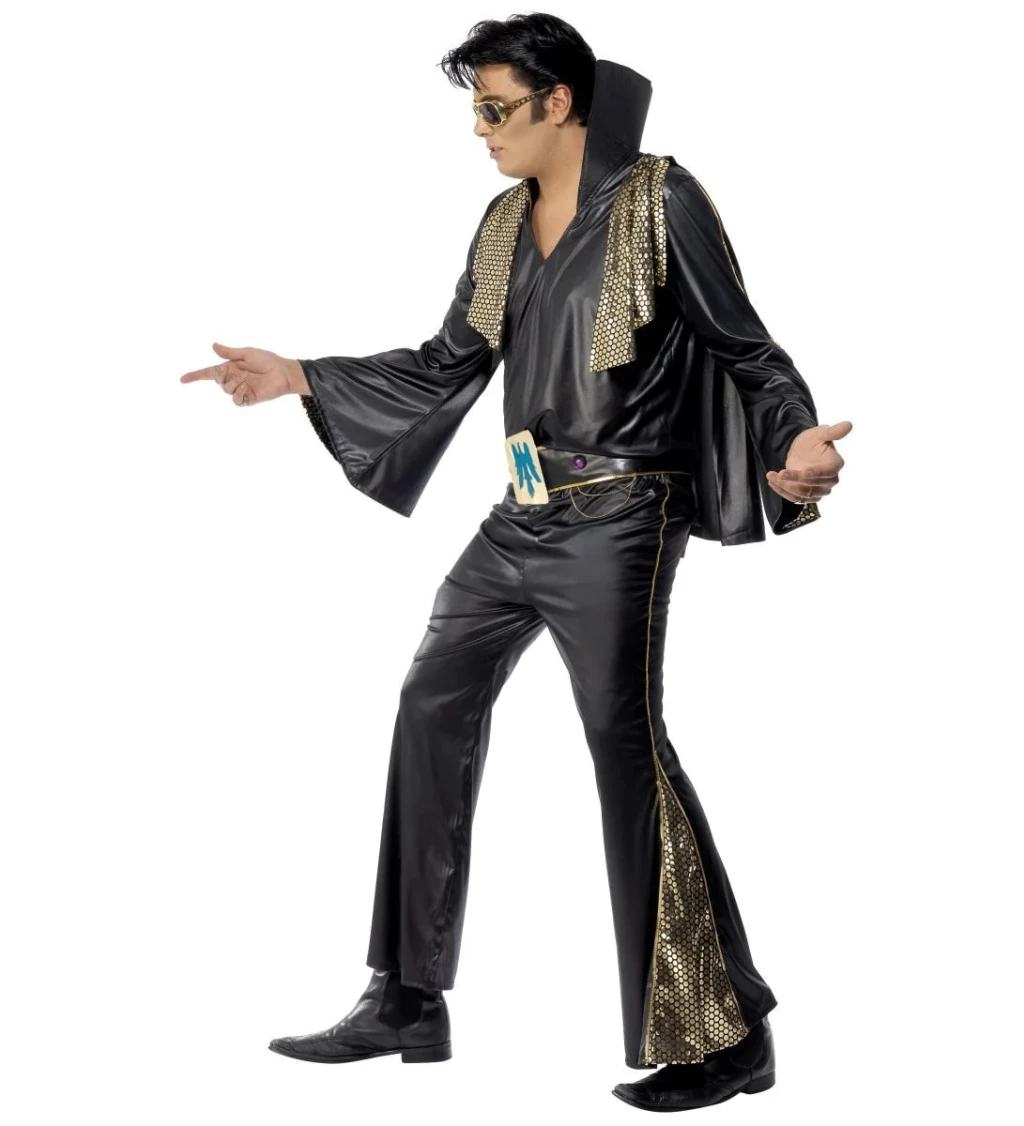 Kostým - Elvis, model černo-zlatý