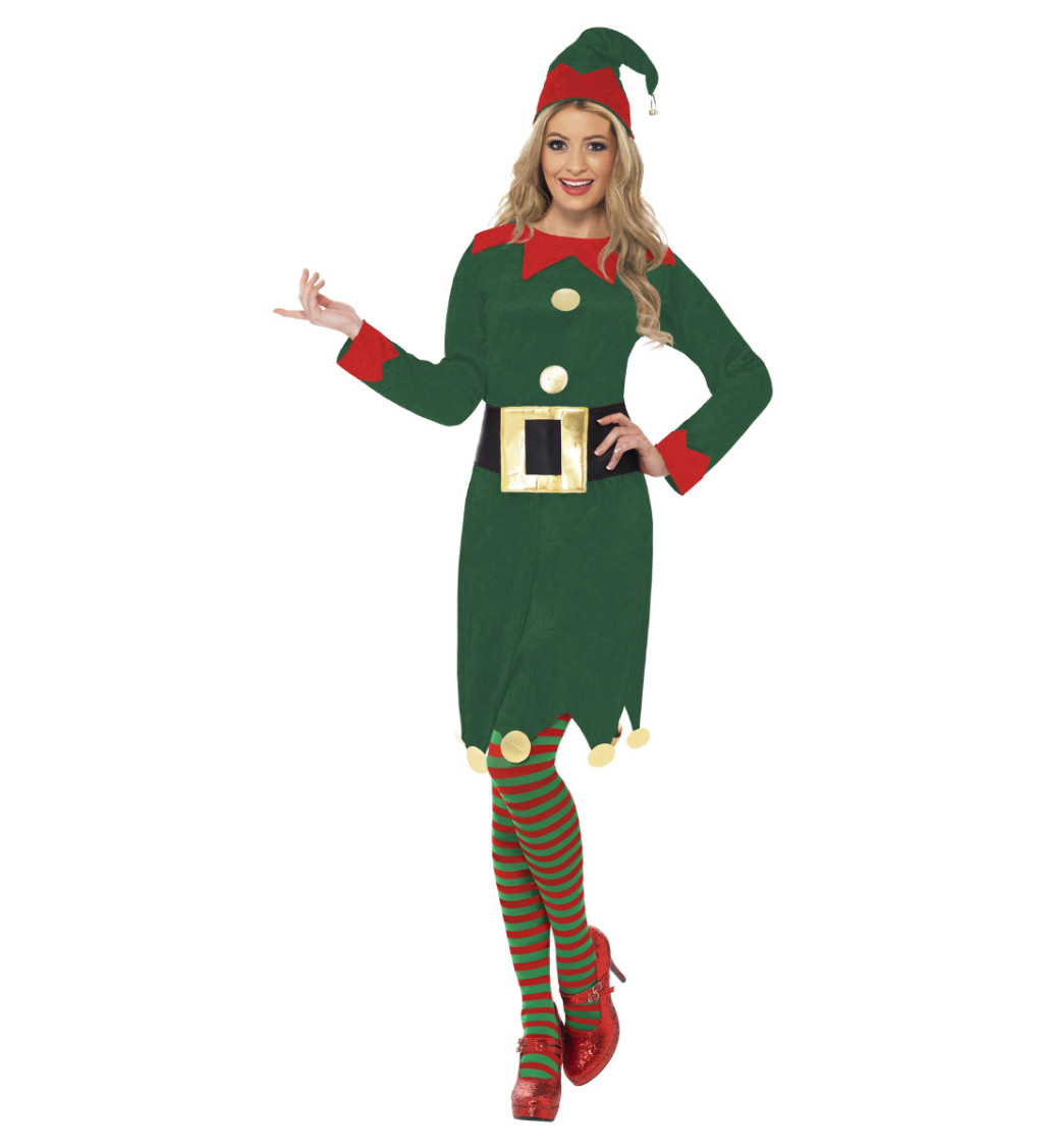 Kostým - Krásná vánoční elfka, deluxe