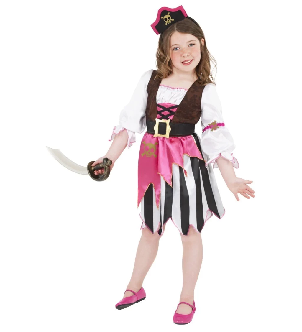 Dětský dívčí kostým - Růžová pirátka