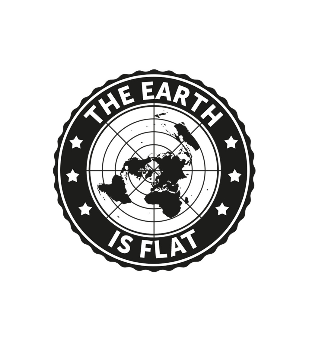 Dámské triko bílé - The earth is flat