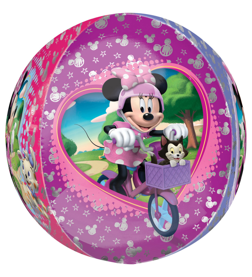 Kulatý růžový balónek - Minnie