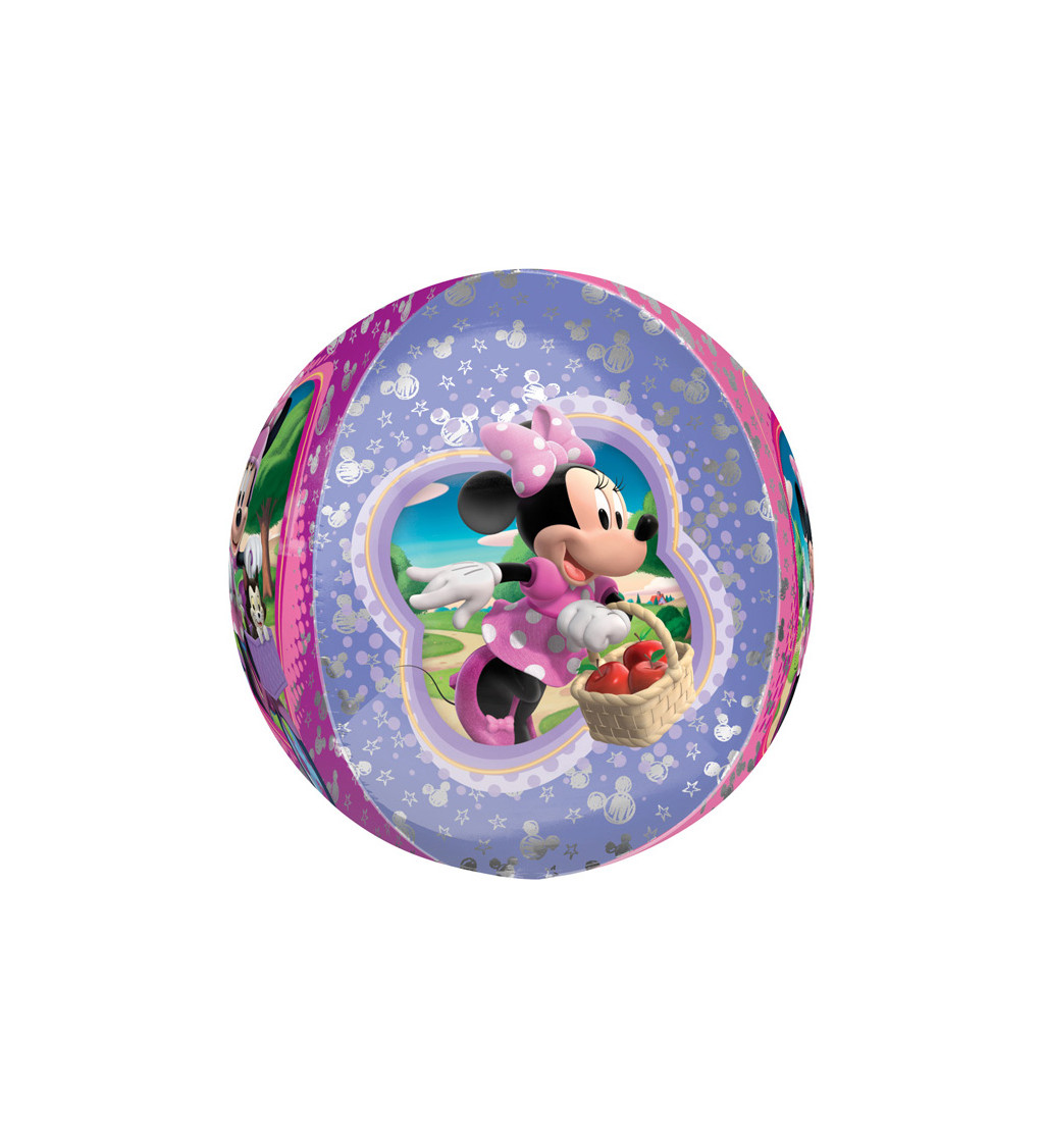 Kulatý růžový balónek - Minnie