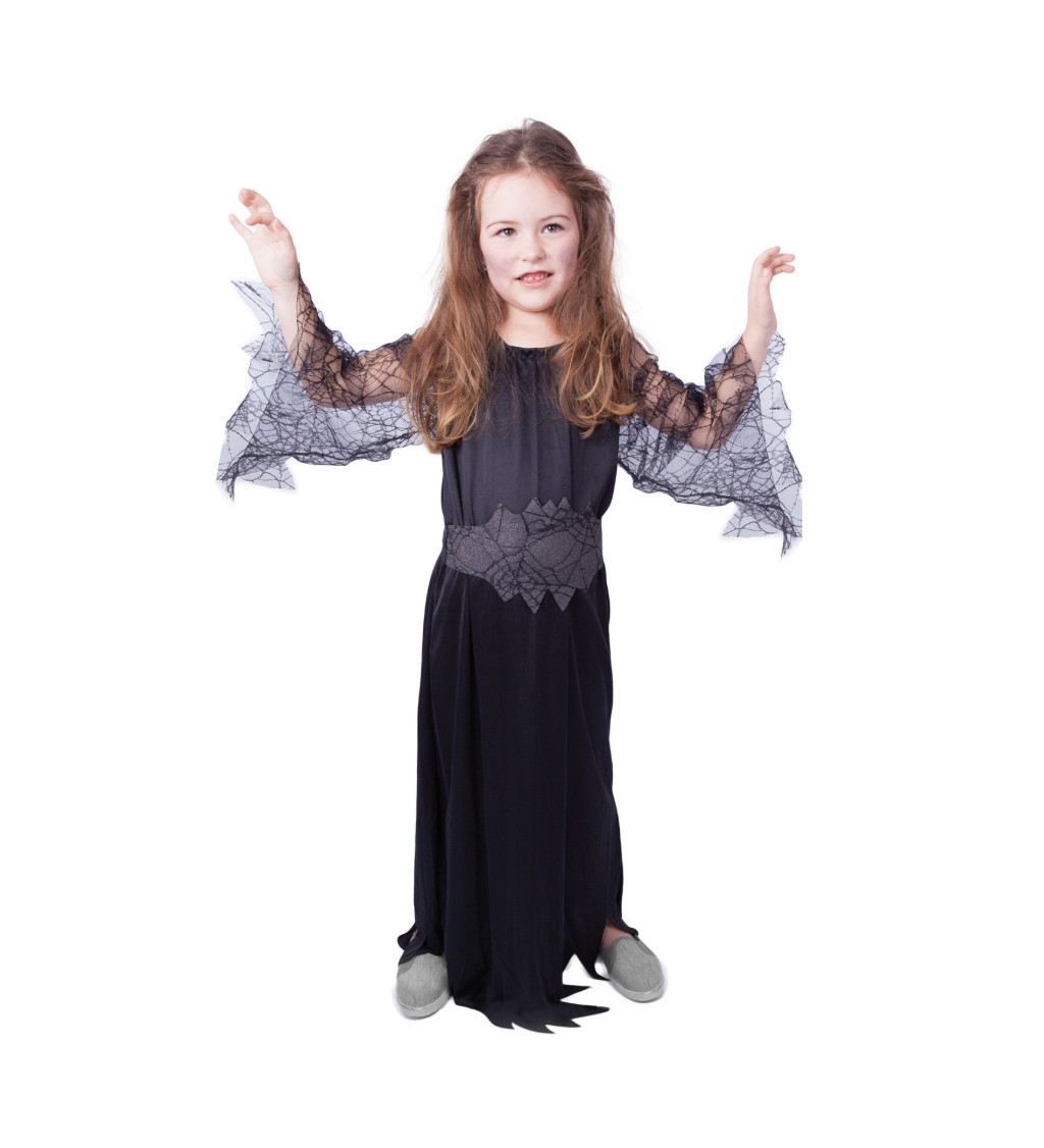 Dětský kostým - čarodějnické šaty, černé