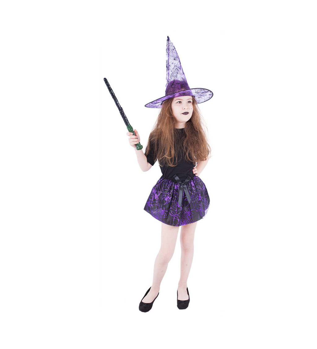 Dětský set - fialová sukně a klobouk