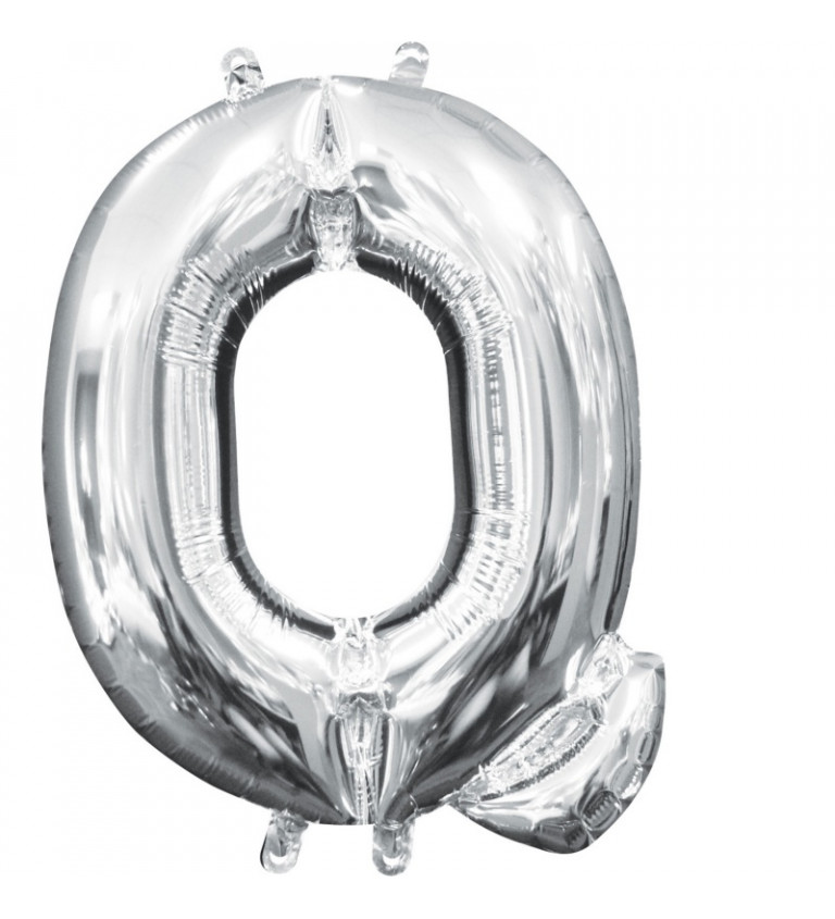 Stříbrný mini balónek - Q