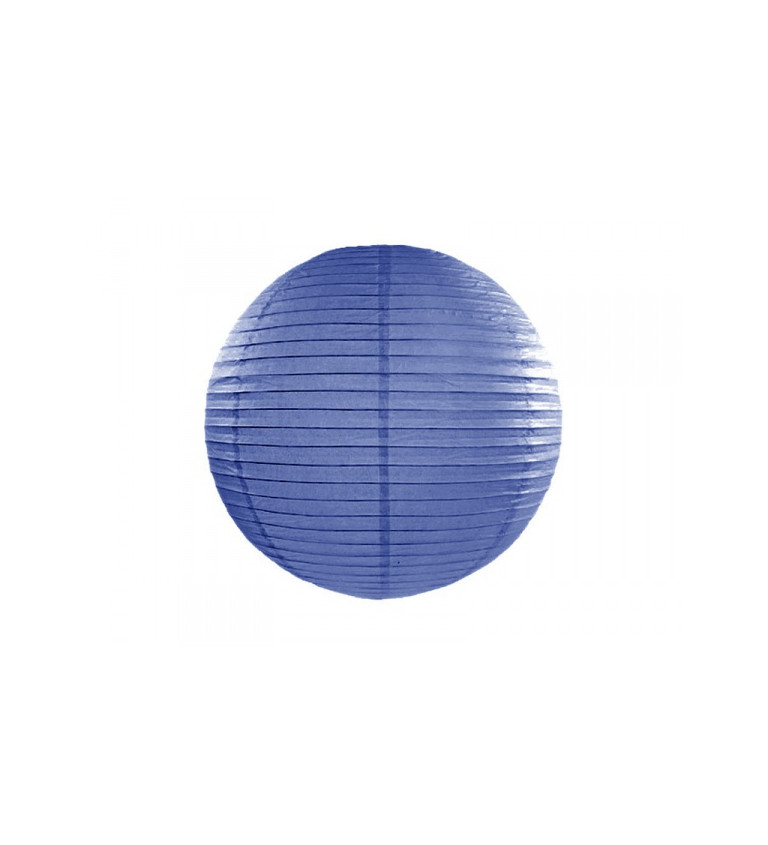 Tmavě modrý kulatý lampión - 35 cm
