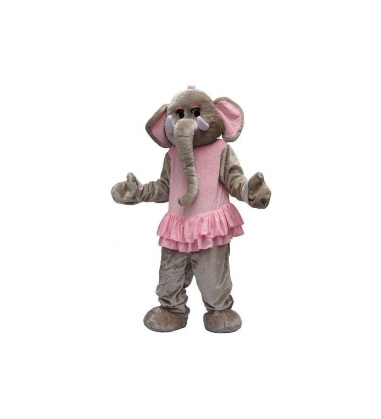 Maskot - Slonice s růžovými šaty