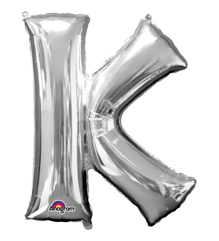 Balónek písmeno K - Stříbrné