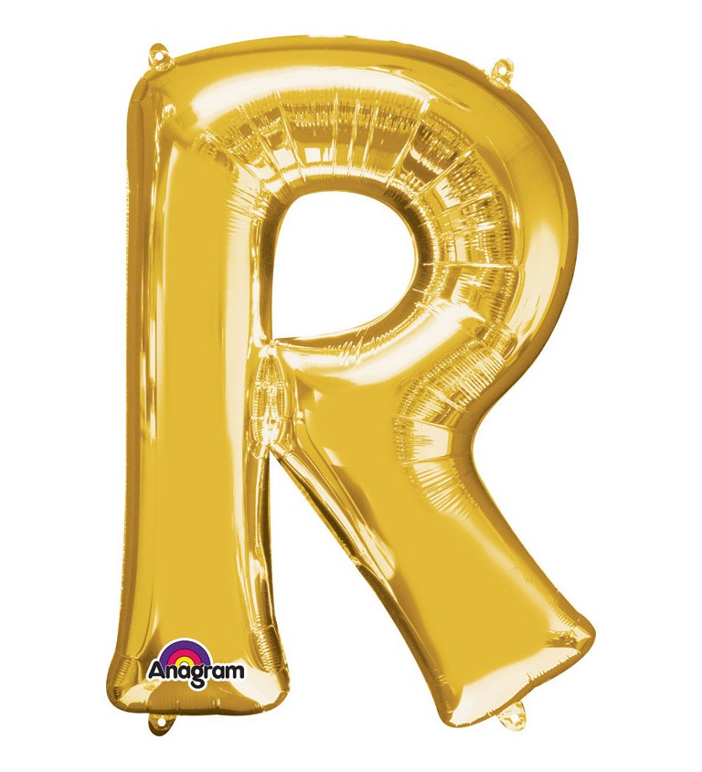 Balónek písmeno R - Zlaté