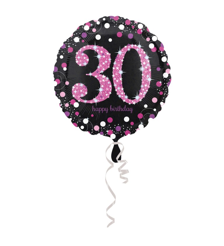 Narozeninový balónek 30 let - Růžový