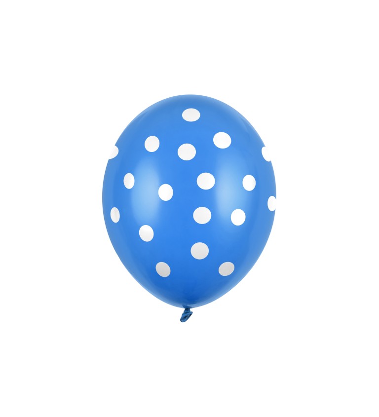 Balónek modrý - bílé puntíky