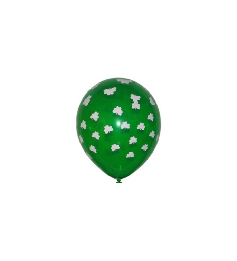 Balonek - zelený s motivem trojlístku 6ks