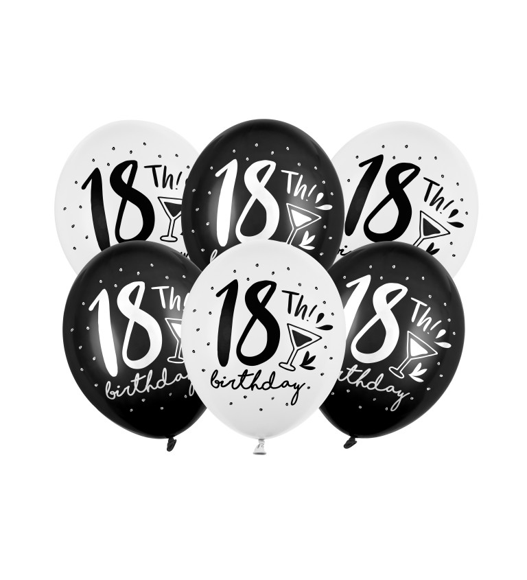 Balónky 18 - černobílé