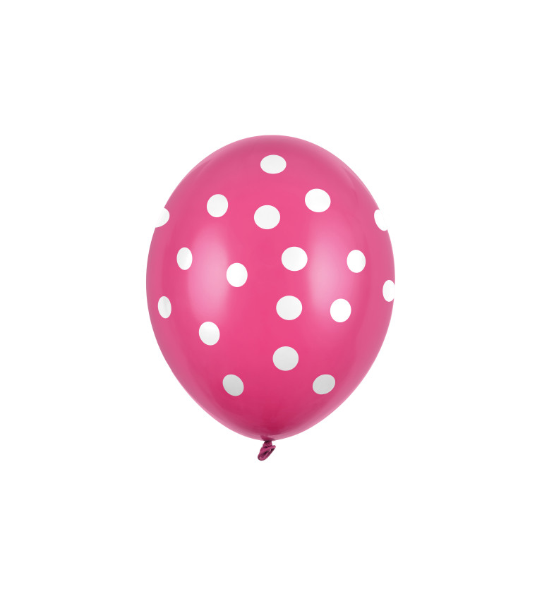 Balónky růžové s bílými puntíky