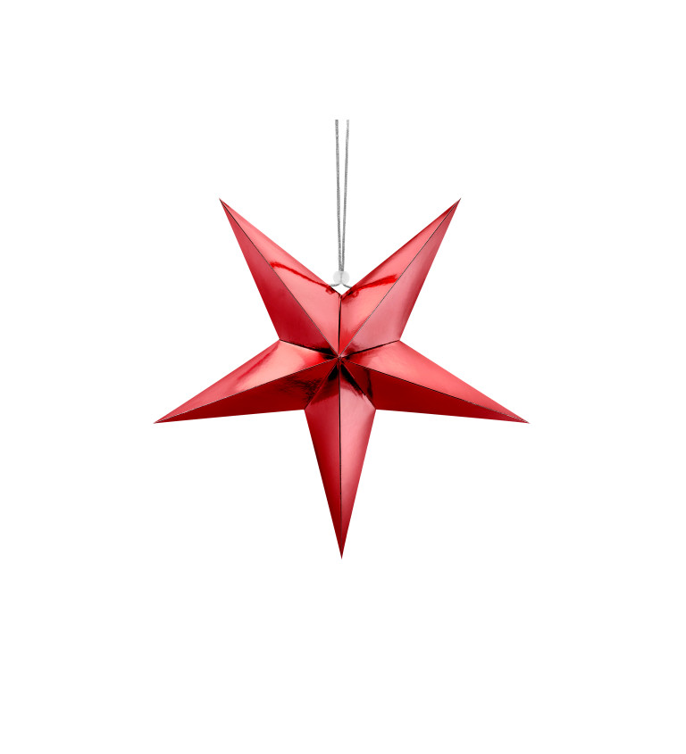 Papírová hvězda-červená