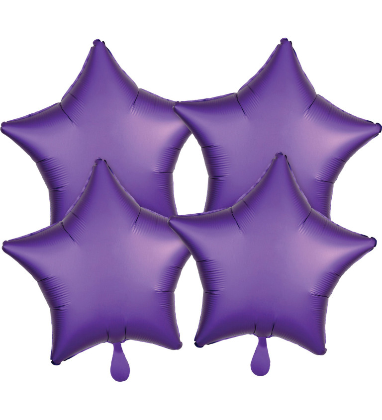 Sada balónků - fialové hvězdy