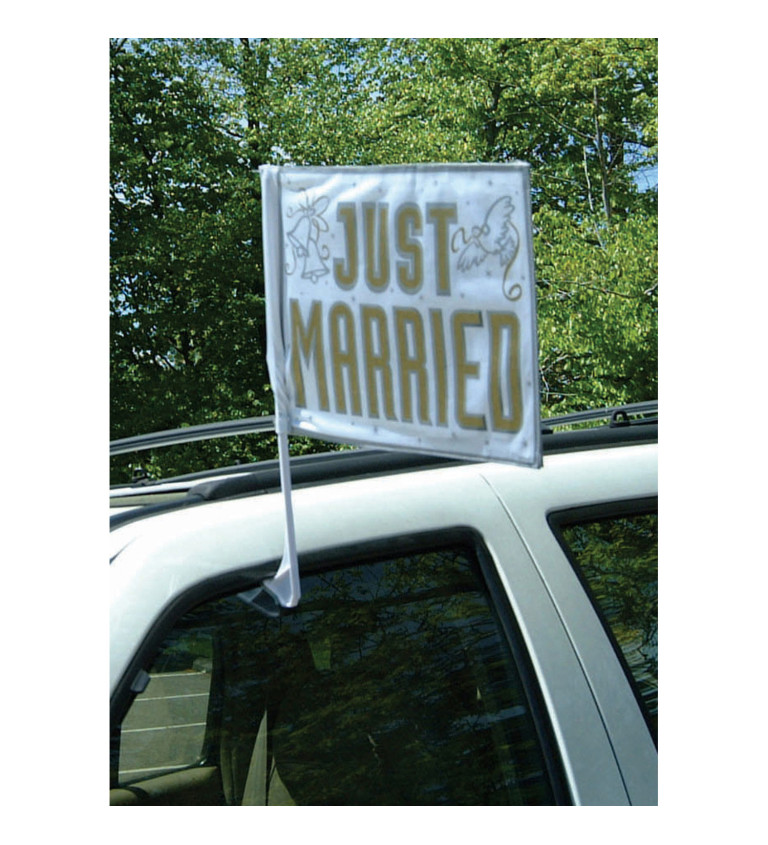 Vlajka na auto - Just Married
