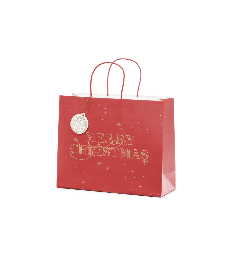 Dárková taška - Merry Christmas, červená