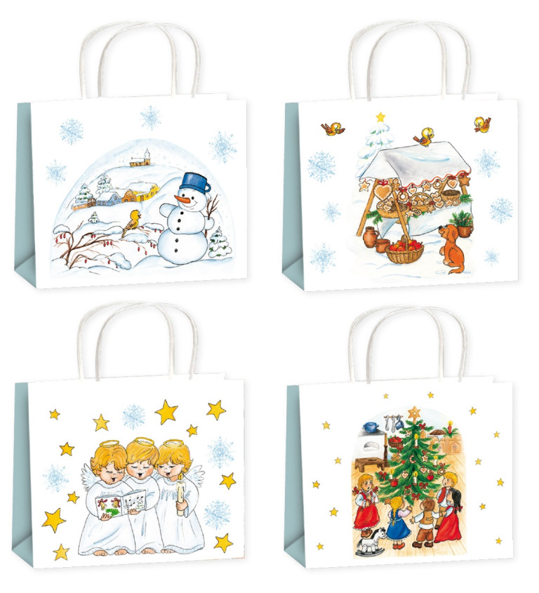 Vánoční bílá taška - různé vzory