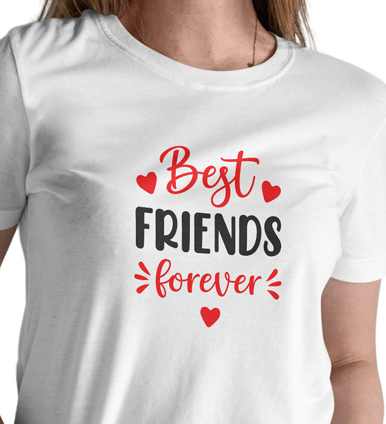 Dámské triko bílé - Best friends forever XS