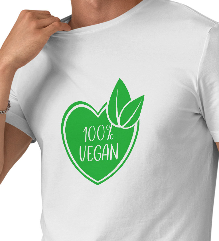 Pánské triko bílé - 100% vegan