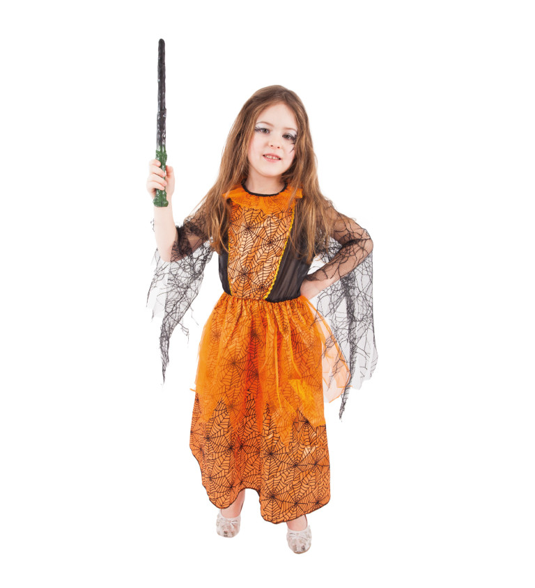Dětský kostým - čarodějnický, oranžová verze