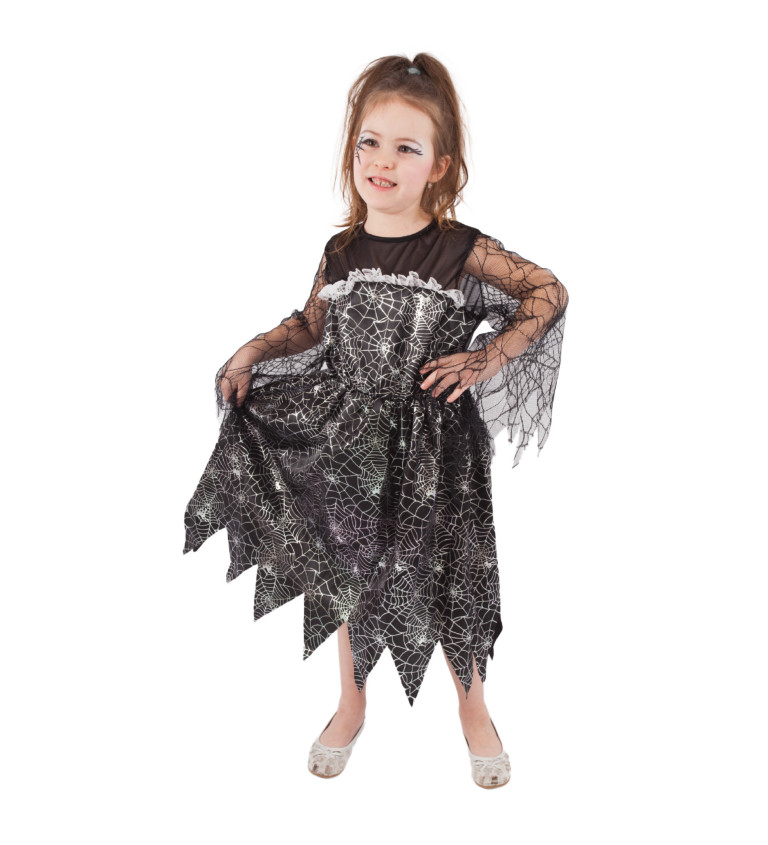 Dětský kostým - čarodějka, pavučiny