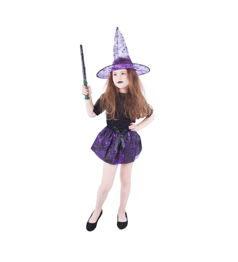 Dětský set - fialová sukně a klobouk