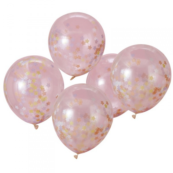 Balónek s konfetami - Růžový