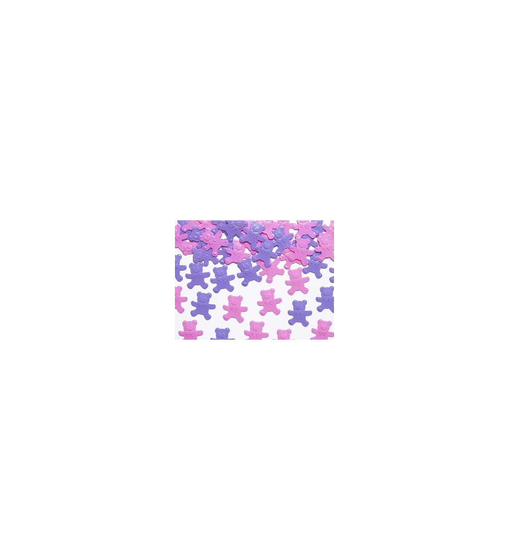 Konfety - Růžoví a fialoví medvídci