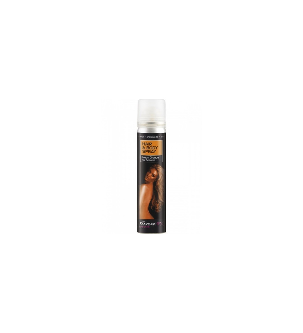 Barevný UV sprej na vlasy a tělo - oranžový