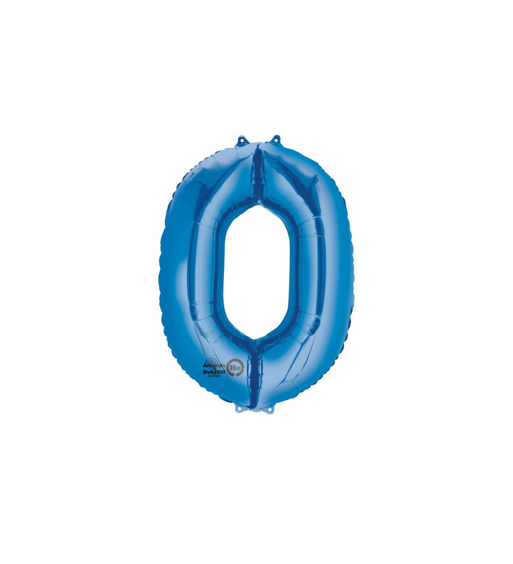 Modrý fóliový balónek - číslo 0